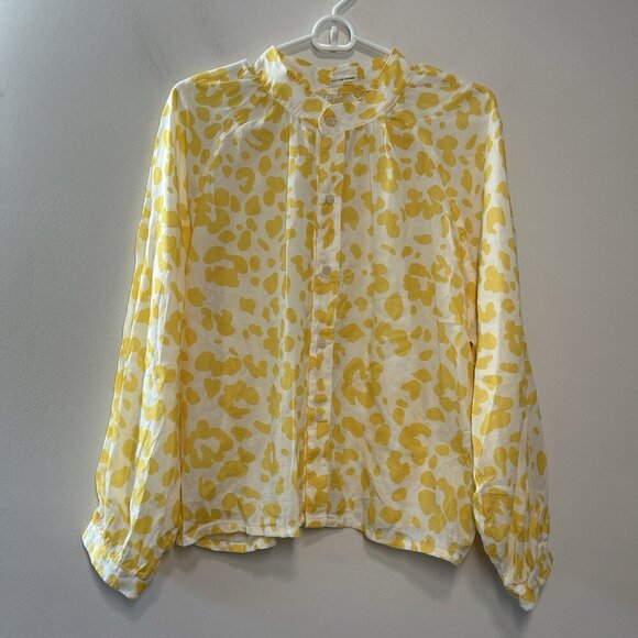 Mother The Sunburst Leopard Floral Print Button‎ Front Blouse Size Large - Picture 3 of 11